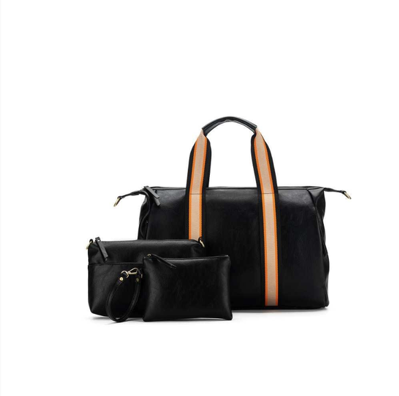 Black Caviar Designs Travel/ Work Bag - Tuscany Black & Orange
