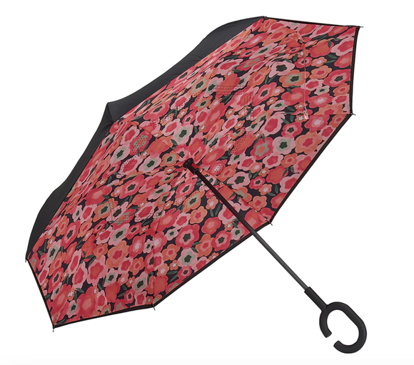 Reverse Umbrella - Midnight Blooms