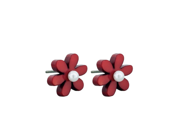 Earrings - Red Star Flowers