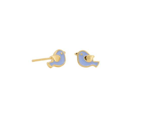Earrings - Blue Bird Gold