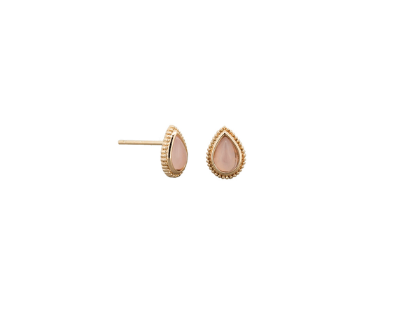 Earrings - Teardrop Rose Gold Pink