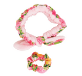 Printed Headband & Scrunchie Set - Pink Banksia