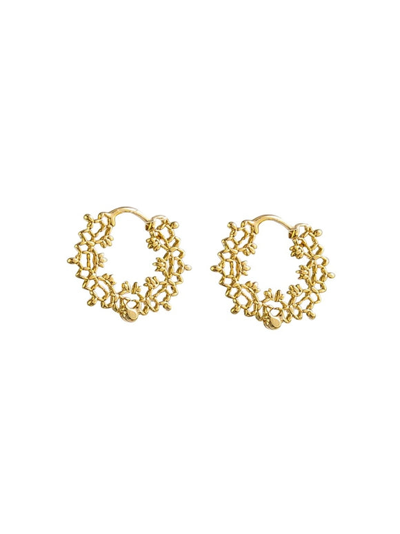 Earrings - Lace Huggies Gold