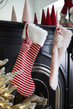 Christmas Stocking - Blush with Fur