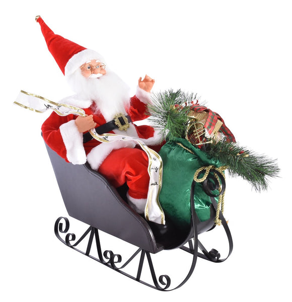 Christmas - Santa Claus On Sleigh - 60cm