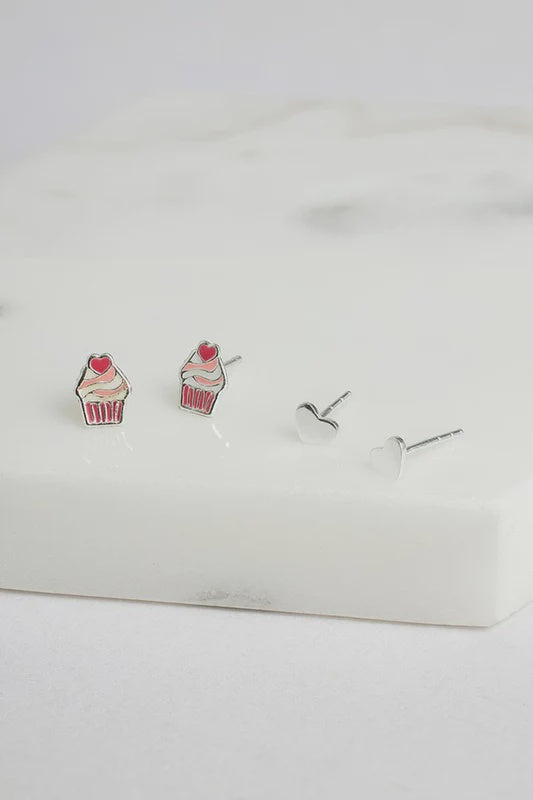Earring - Cupcake Stud Set