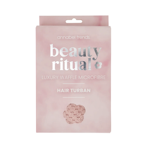 Beauty Ritual Luxury Waffle Hair Turban - Dusty Pink