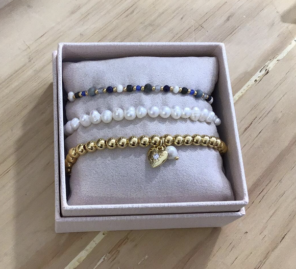 Gift Box Bracelet Stack - Navy