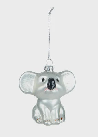 Glass Bauble - Koala Matte Grey