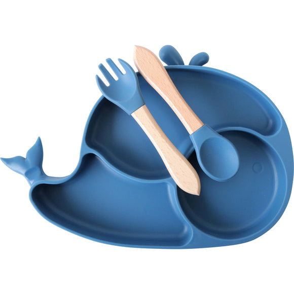 Silicone Bowl Set - Whale Blue