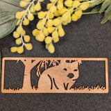 Australian Timber Bookmark:  Wombat