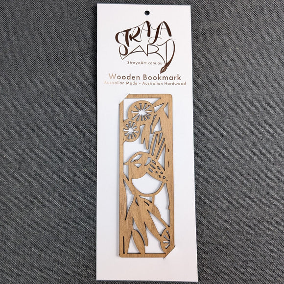 Australian Timber Bookmark: Blue Wren