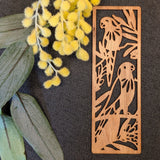 Australian Timber Bookmark: Rainbow Lorikeets