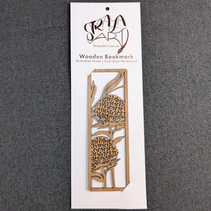 Australian Timber Bookmark: Waratah