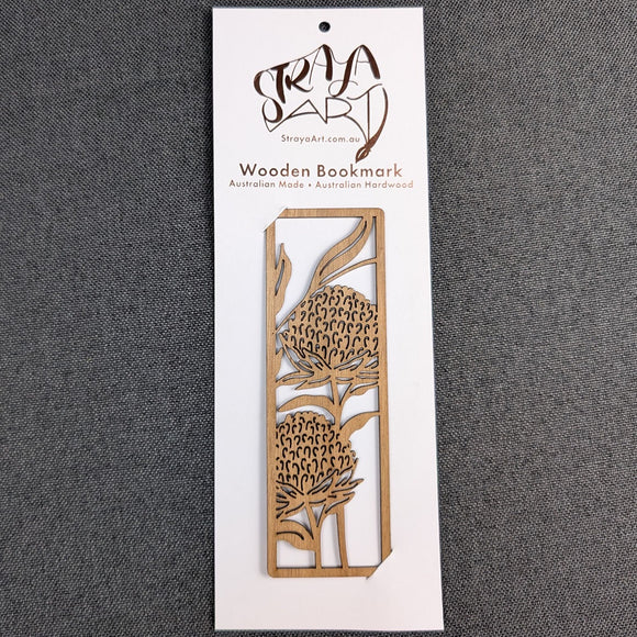 Australian Timber Bookmark: Waratah