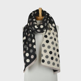 Reversible Multi Polka Dots Scarf - Black