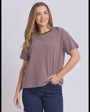 Foxwood Hutch Stripe S/S Tee - Chocolate