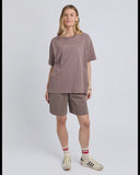 Foxwood Captain Tee - Walnut/White