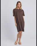 Foxwood Simplified Tee Dress - Coffee