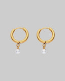 Milla Heart Kira Pearl Drop Earrings - Gold
