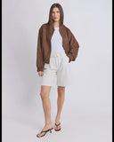 Foxwood Evie Suede Bomber - Chocolate