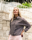 Foxwood Cleo Stripe Shirt - Chocolate