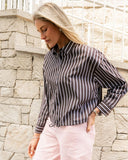 Foxwood Cleo Stripe Shirt - Chocolate