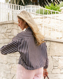 Foxwood Cleo Stripe Shirt - Chocolate