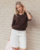 Foxwood Lila SSLV V Knit - Chocolate