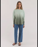 Foxwood Simplified Dip-Dye Crew - Sage Ombre