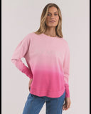 Foxwood Simplified Dip-Dye Crew - Pink Ombre