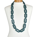 Wooden Chunky Necklace - Slate Teal