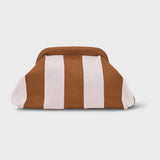 Dumpling Clutch - Brown/ Pink