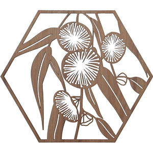Australian Timber Hexagon Wall Art: Bluegum