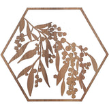 Australian Timber Hexagon Wall Art: Wattle
