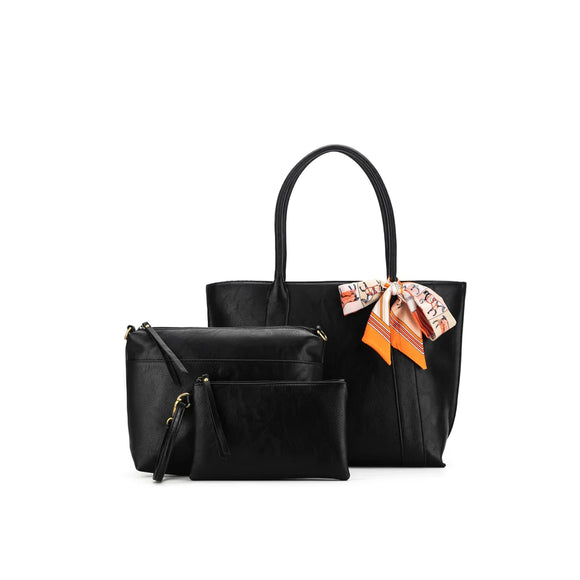 Black Caviar Designs Three Piece Handbag - Carolyn Black