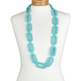 Wooden Chunky Necklace - Teal Green