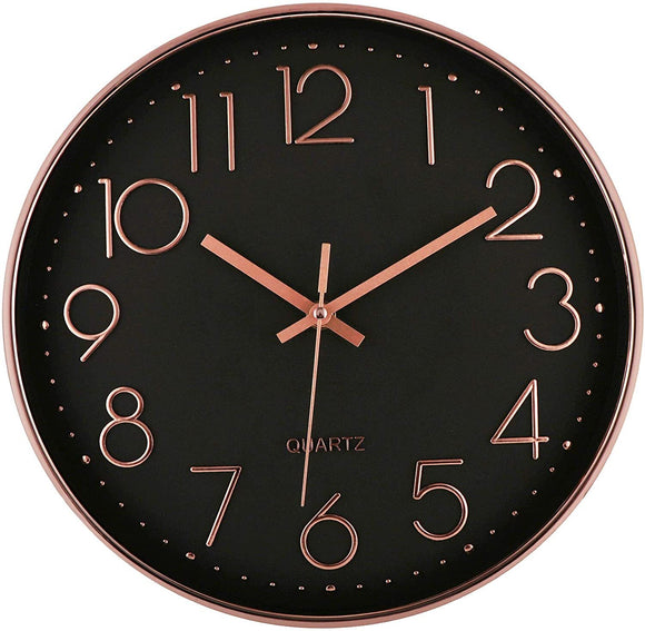 Clock - Lexi Black/Rose Gold 30cm