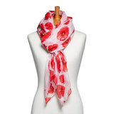 Medium Poppies Scarf - White