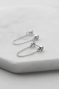 Zafino Crystal Chain Wrap Mini Higgy Earring - Silver