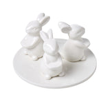 Ceramic Plate - 3 Bunny White