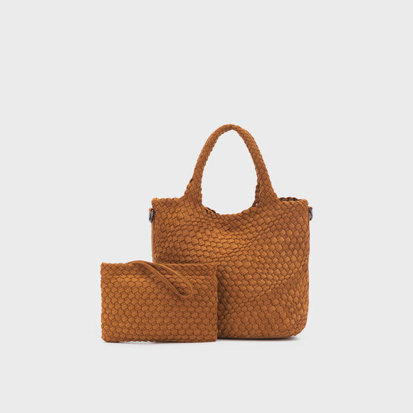 Black Caviar Designs 2 piece suede Top Handle - Tan