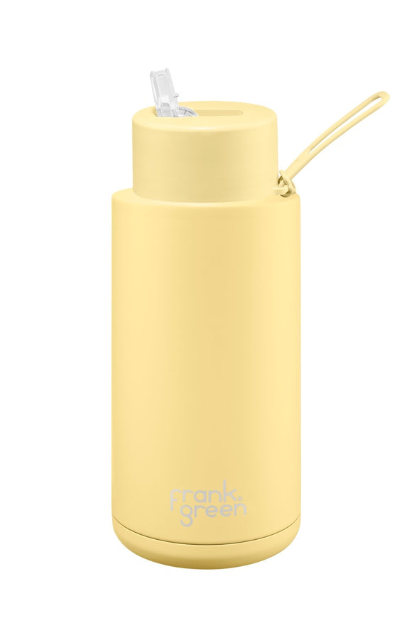 Frank Green - Ceramic Reusable Bottle Straw Lid 34oz Buttermilk