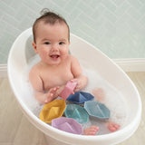 Silicone Origami Bath Boats 6pk - Multicolour