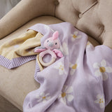 Baby Knitted Blanket - Daisy Dreams Lilac