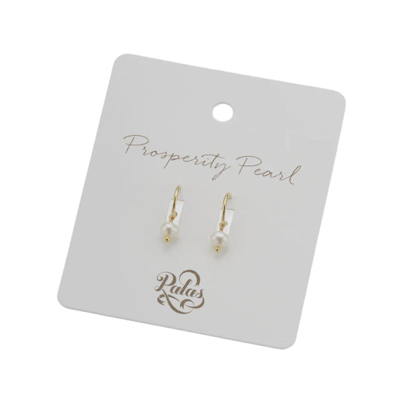 Earrings - Prosperity Pearl Hoop Gold