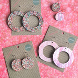 Reversible Circle Recycled Paper Earrings - Circle Assorted