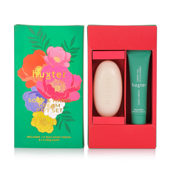 Huxter - Soap & Hand Cream Gift Box Emerald Green w mixed florals