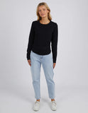 Foxwood L/S Scoop Neck Rib - Black