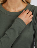 Foxwood L/S Scoop Neck Rib - Khaki